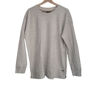 Roots Canada Sweatshirt Womens Beige Fleck Classic Logo Zip Sides Size L